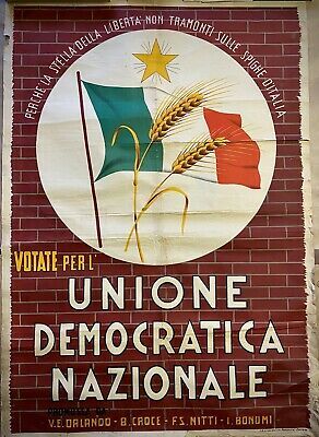 UNIONE-DEMOCRATICA-NAZIONALE-Manifesto-affiche-politico-originale